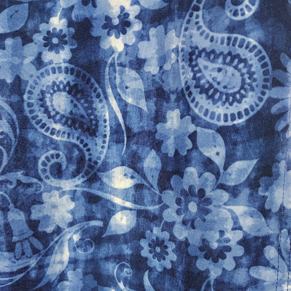 Ripskirt Hawaii Skirt Medium Blue Maxi Length 4 Wrap Floral Hawaiian Tropical - Picture 4 of 10